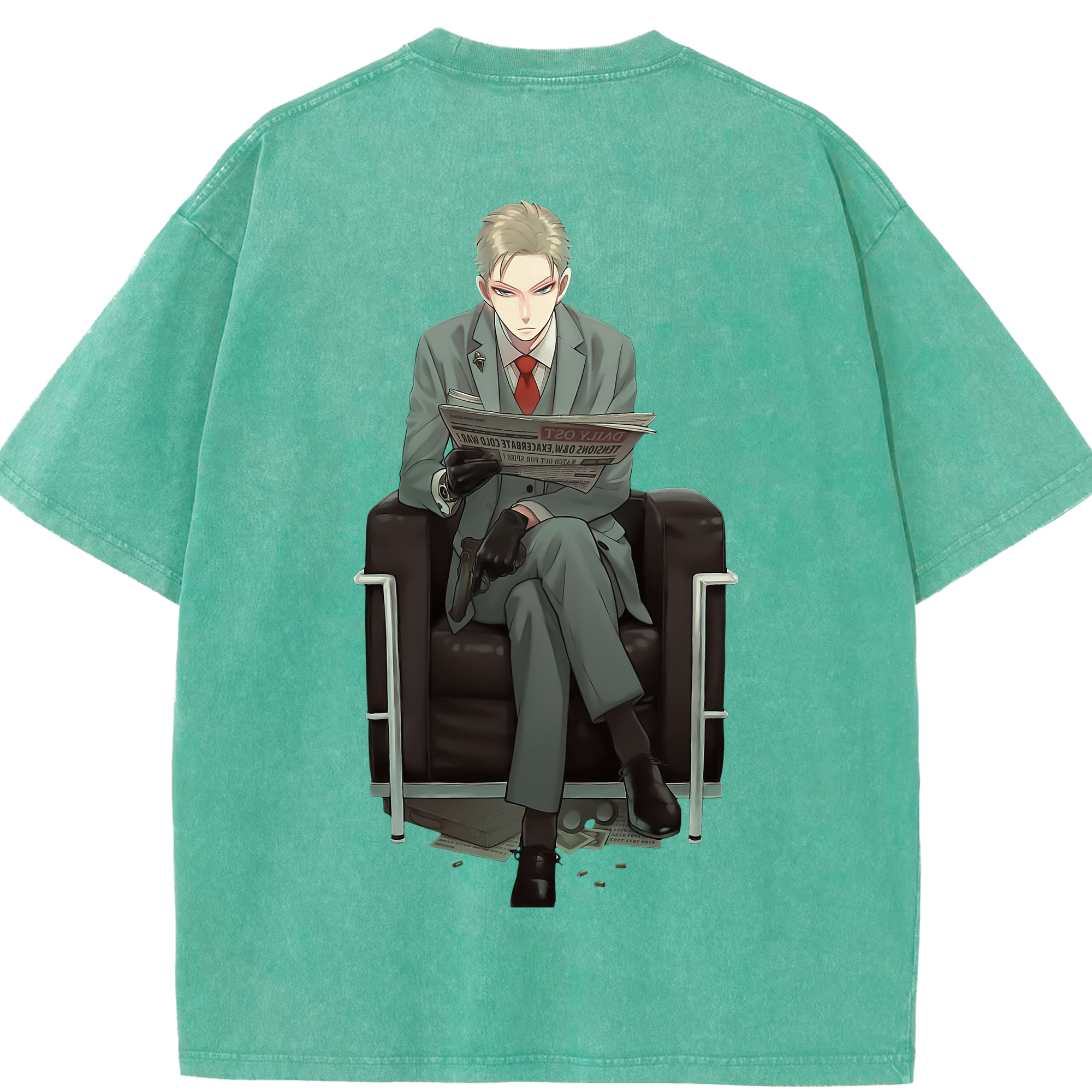 （画像用） SPY×FAMILY间谍家家酒 綿100% ヴィンテージ風 半袖Tシャツ（背面プリント）